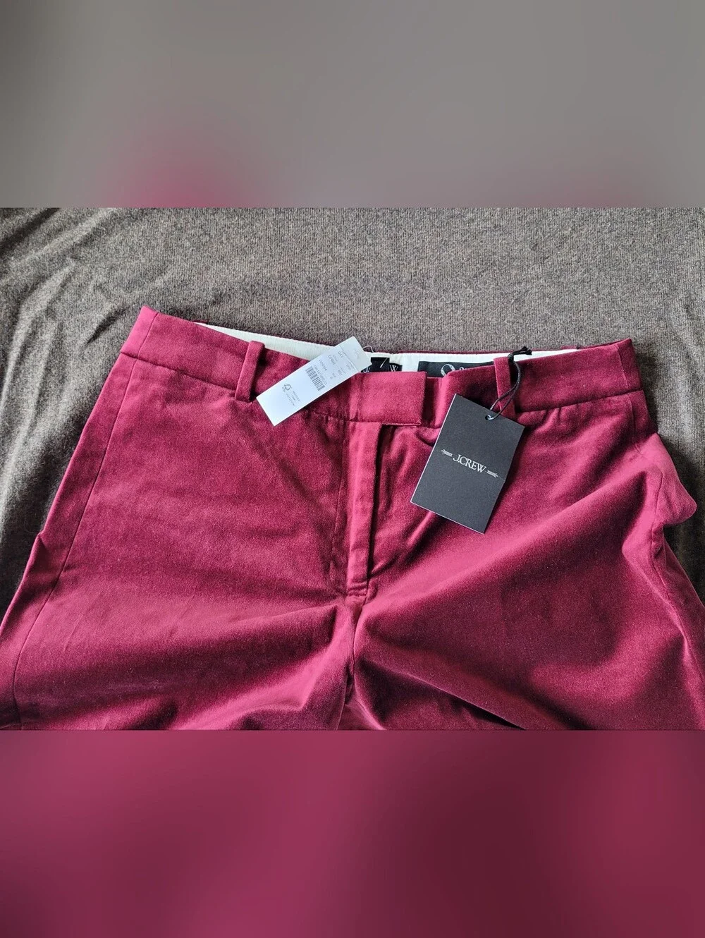 NWT J. Crew Stella Pant In Velvet, Inky Burgundy